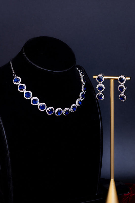 Sapphire Halo Set