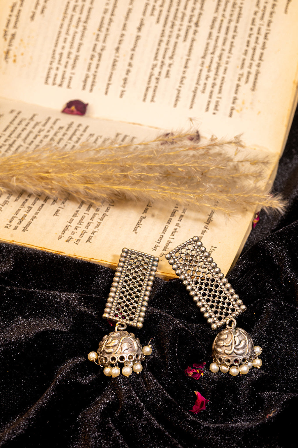 Pearl Jaali Jhumkas
