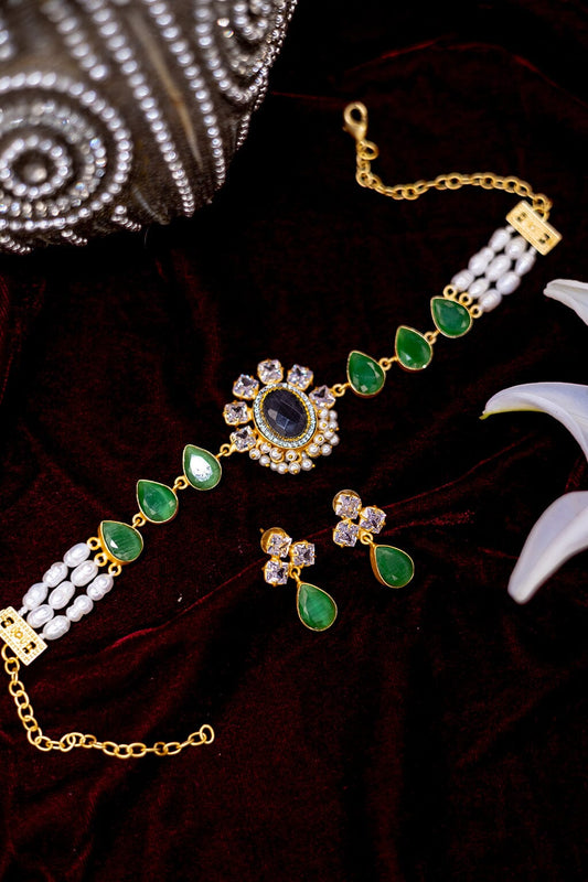 Emerald Noir Choker Set